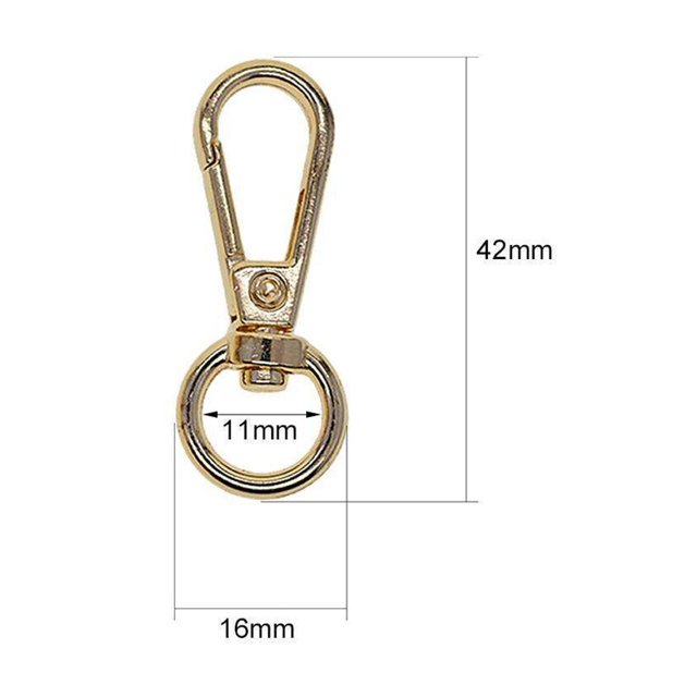 Baohd 10 Pieces Swivel Snap Lobster Clasp Clips Keychain Key Rings DIY Golden