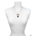 thumbnail image 3 of Delight Jewelry Black Enamel Heart with Paw Prints Multi-Colored Crystal Mom Charm Necklace, 3 of 5