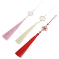 thumbnail image 2 of 3pcs Elegant Flower Tassel Pendant, Delicate Fan Hanging Ornament for Home Decor, Lightweight Durable Bookmark for DIY Crafts, 2 of 3