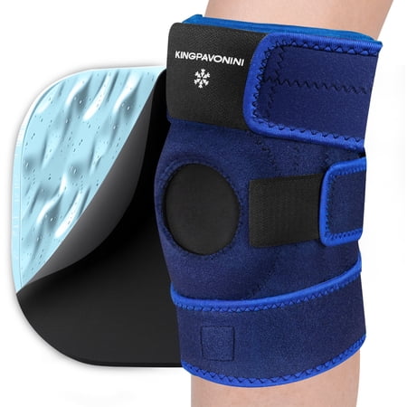 KingPavonini 3-in-1 Knee Ice Pack Wrap After Replacement Surgery, Reusable Gel Ice Packs for Injuries, Cold/Hot Therapy