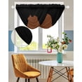 thumbnail image 3 of Waterfall Valances for Windows, Black Brown Kitchen Sheer Valance Curtains, Contemporary Boho Modern Art Rod Pocket Elegant Swag Valances for Living Room Bedroom, 47.2"x38.5", 2 Panel, 3 of 8