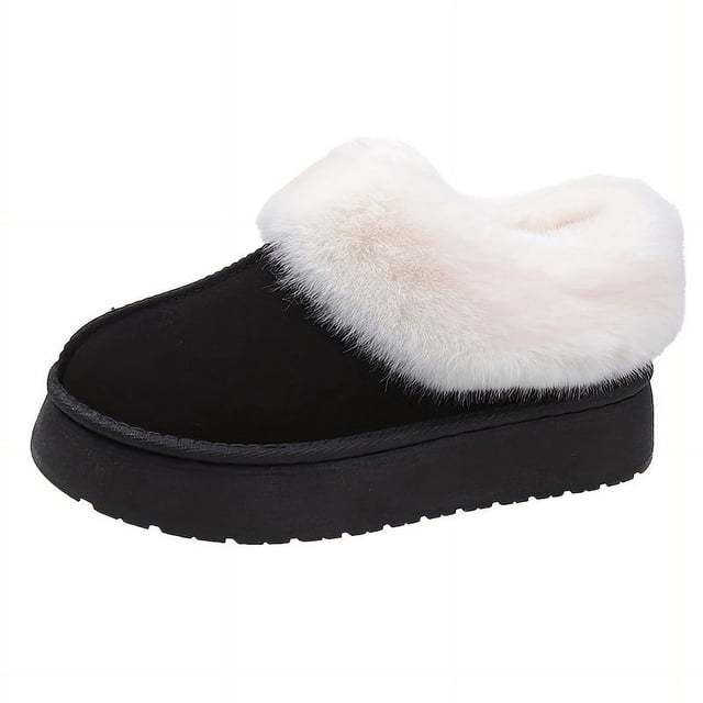 Botas de nieve estéticas, térmicas y con forro de felpa, botines de gamuza informales, versátiles y de corte bajo, con punta redonda, cómodas y cálidas para el colegio.