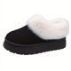 thumbnail image 1 of Botas de nieve estéticas, térmicas y con forro de felpa, botines de gamuza informales, versátiles y de corte bajo, con punta redonda, cómodas y cálidas para el colegio., 1 of 5