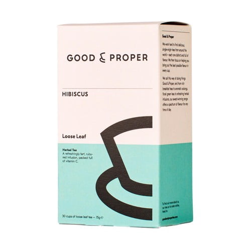 Good & Proper Tea - Loose Leaf Hibiscus Tea 75g, British Import (Pack of 2)