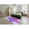 thumbnail image 4 of Ahgly Company Indoor Round Patterned Orchid Purple Area Rugs, 4' Round, 4 of 6