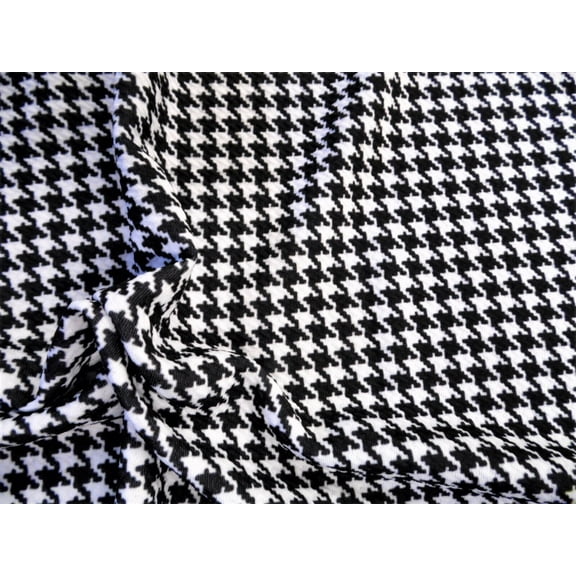 Payless Fabric 60" Polyester Houndstooth Sewing & Craft Fabric 10 yd By The Yard, Black and White