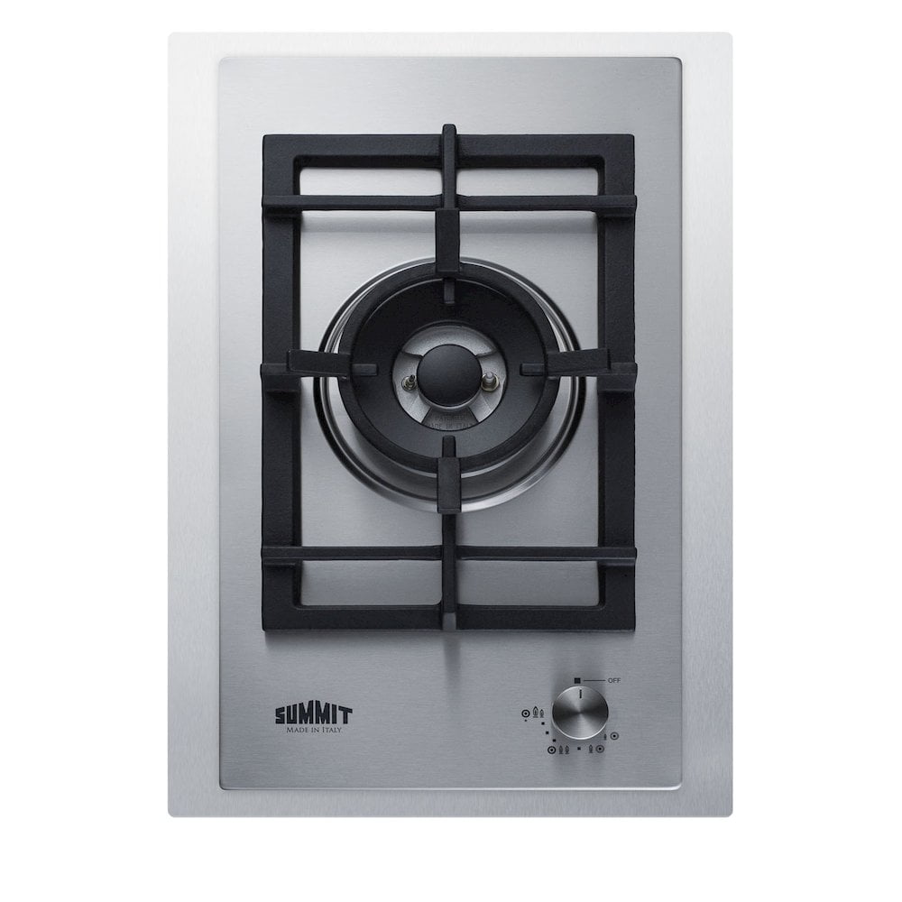 Summit GCJ1SSTK15 15 in. Wide 1-Burner Gas Cooktop, Stainless Steel