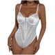 thumbnail image 1 of Body de gama alta de estilo blanco puro con costuras de malla de satén a la moda Sexy informal para mujer Fridja  nalpqowj63940, 1 of 9