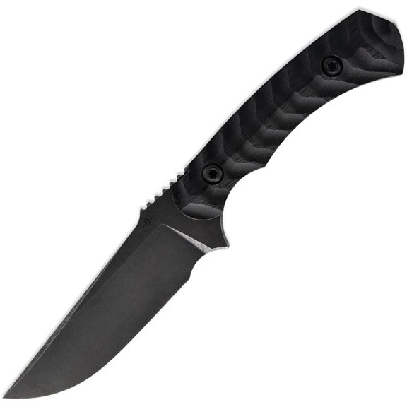 Toor Knives Brauler Fixed Blade Knife, 3.875in, CPM Cru-Wear, Drop Point, G10 Handle, Bomber Black, Black Hydro Static