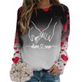 thumbnail image 4 of Valentines Shirt for Women Cute Candy Couple Love Heart Print Crewneck Long Sleeve Sweatshirts Valentine's Day Gifts Loverr Loose Fit Tops Outfit Clothes, 4 of 5