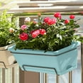 thumbnail image 3 of Large Rectangular Plastic Planter Box 17 Inch - Sturdy Flower & Vegetable Garden Container with Trays for Windowsill, Balcony, Porch - Indoor/Outdoor Use, 3 of 4