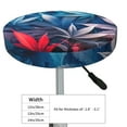 thumbnail image 4 of Haiem Red And Blue Leaves Print Cushion Round Bar Chair Seat Cover Bar Chair Cushion Covers Elastic Washable Bar Chair Cover,Protects from Scratches and Stains-14 inch, 4 of 7