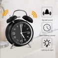 thumbnail image 5 of Reloj despertador de doble campana, reloj despertador retro, reloj despertador analógico silencioso para dormitorio y sala de estar., 5 of 5