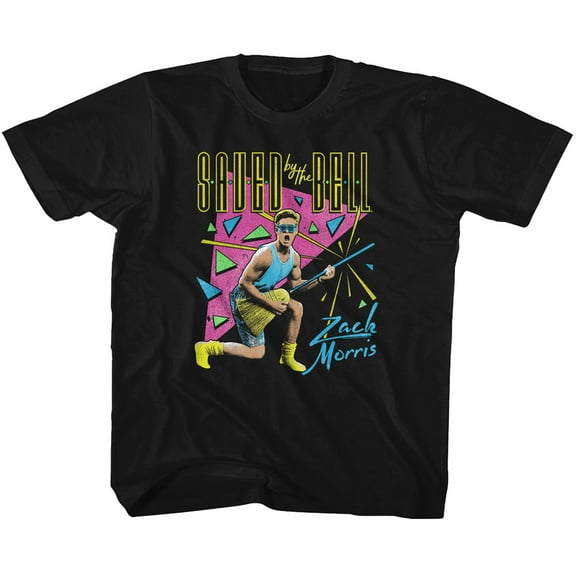 Saved By The Bell Zack Splosion Black Youth T-Shirt