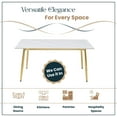thumbnail image 6 of LeisureMod Zayle Modern Dining Table with 62" Wide Sintered Stone Rectangular Tabletop and Steel Base for Kitchen and Dining Room in White, 6 of 7
