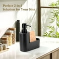 thumbnail image 5 of Shinowa Dish Soap Dispenser with Sponge Holder, 2-in-1 Refillable Countertop Dish Soap Dispenser Pump for Kitchen Sink Bathroom, Gravel Black, 5 of 7
