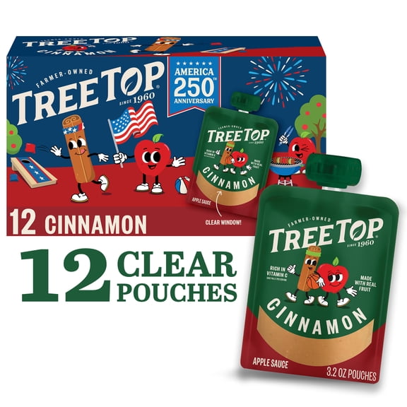 Tree Top Cinnamon Apple Sauce Pouches, 3.2 Oz, 12 Count