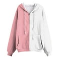 thumbnail image 5 of Hessimy Women'S Lightweight Hoodies Full Zip Up Oversized Sweatshirts With Pockets Long Sleeve Casual Hooded Jackets Essentials Hoodie Cropped Hoodie Y2k (Pink,M), 5 of 6