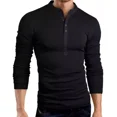 thumbnail image 2 of Playera Slim Fit Cuello Mao Con Botones Manga Larga De Moda, 2 of 8