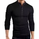 thumbnail image 1 of Playera Slim Fit Cuello Mao Con Botones Manga Larga De Moda, 1 of 8