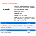 thumbnail image 2 of Front Left Lower Control Arm and Ball Joint Assembly - Compatible with 2016 - 2023 Ford Mustang Coupe 2017 2018 2019 2020 2021 2022, 2 of 2
