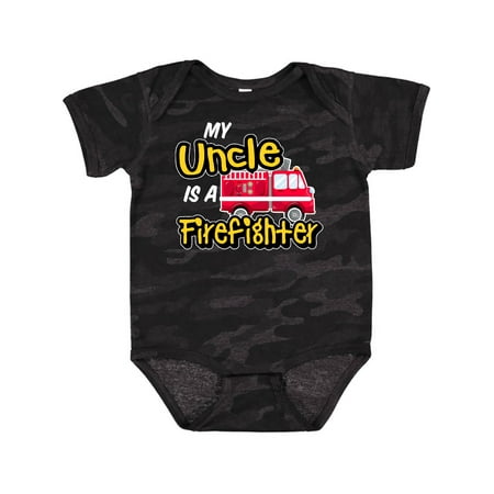 

Inktastic My Uncle is a Firefighter with Fire Truck Boys or Girls Baby Bodysuit