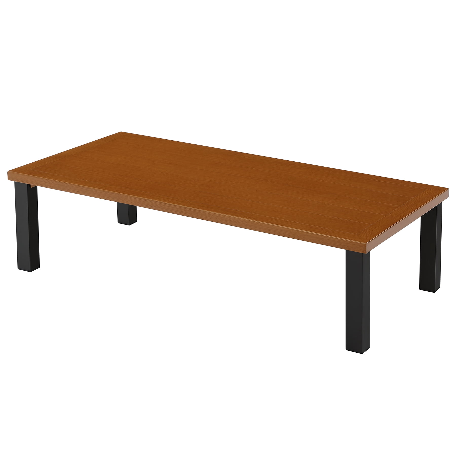Fnova Outdoor Rectangular Coffee Table, Large Patio Table with Sturdy Metal Frame, Modern Outdoor Furniture for Patio Backyard Garden Poolside