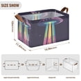 thumbnail image 7 of Yayeee Foldable Storage Basket for Shelves with Handles Waterproof Cloth Bins, Purple UFO, 7 of 7