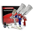 TCP Global Brand HVLP Spray Gun Set 3 Sprayguns with Cups, Air
