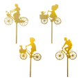 thumbnail image 2 of 4 piezas de accesorios de jardín, estatua de silueta de ciclismo para micropaisaje de jardín Amarillo, 2 of 9