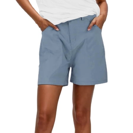 Shorts for Women Trendy Summer 2025 Stretch Twill Regular Fit Hiking Athletic Chino Casual Shorts with Pockets S-5XL