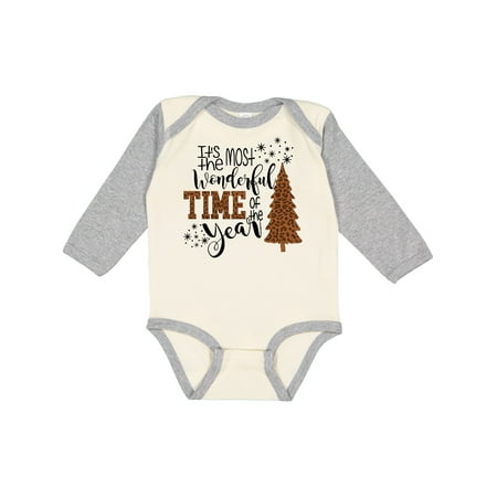

Inktastic Christmas It s the Most Wonderful Time of the Year Cheetah Gift Baby Boy or Baby Girl Long Sleeve Bodysuit