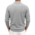 thumbnail image 6 of Aimik Polo Shirts for Men Long Sleeve Ribbed Texture Button Placket Casual Solid Shirts Fall Winter Lightweight Cozy Collared Tops, 6 of 6