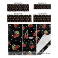 thumbnail image 3 of Kitchen Cafe Valance Curtain for Small Windows,Abstract Cherry Fruit and Leaves Rod Pocket Valances White Dot on Black Retro Texture Window Treatment Panel for Living Room/Bedroom/Bathroom,42x12in, 3 of 9