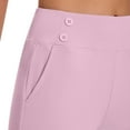 thumbnail image 4 of nerohusy Women's Running Capri Leggings with Pocket Yoga Capris Summer Stretchy High Waisted Dress Capri Pants Casual Side Slit Yoga Dress Slacks Pink,XXXXXL, 4 of 8