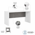 thumbnail image 5 of Bush Business Furniture Echo 60W Credenza Desk in Pure White and Modern Gray, 5 of 6