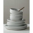 thumbnail image 4 of Famiware Plates and Bowls Set, 12 Piece Stoneware Dinnerware Sets, Light Gray, 4 of 8