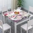 thumbnail image 3 of Pioneer Flower Floral Print Pattern Square Fitted Tablecloth with Elastic Edge,Square Table Cover,Washable Elastic Table Cover for Home Kitchen Party Decor 36"x36", 3 of 6
