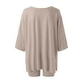 thumbnail image 6 of WAYUTE Womens Sets 2 Piece Outfits Oversized Oversized V Neck Short Sleeve T Shirt and Shorts Activewear Travel Baggy Matching Clothing, 6 of 6
