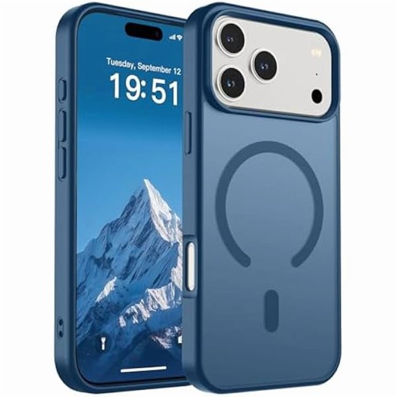 1997 Magnetic for iPhone 17 Pro Max Case (Compatible with MagSafe)(Military Grade Drop Protection) Translucent Matte Shockproof with Anti-Fingerprint Phone Cover 2025,Deep Blue