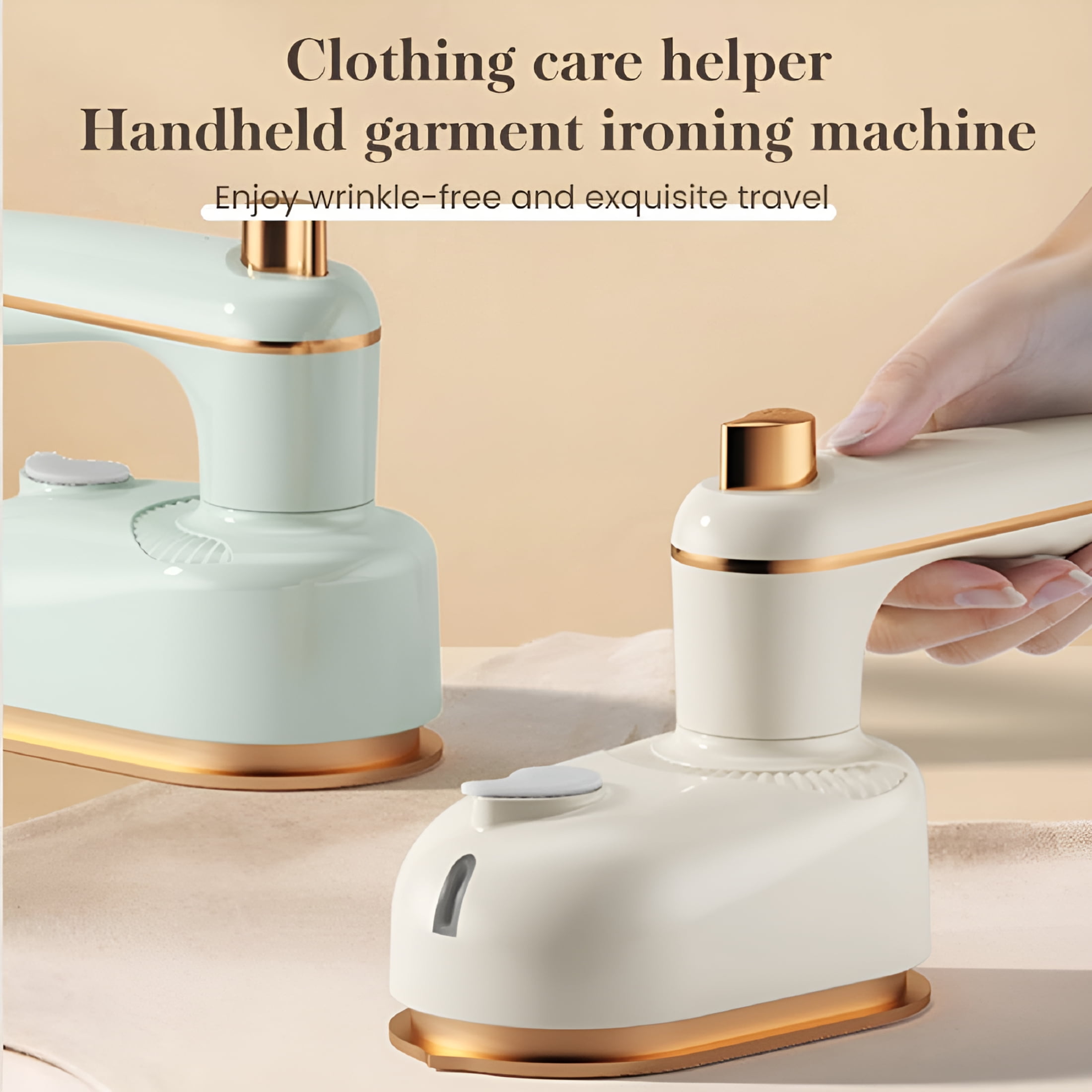 HIBIBUD 2026 New Portable Steam Iron,2-In-1 Steamer and Iron,2.5S Fast Heat-Up Travel Garment Steamer with 1000W Power,180° Swivel Handle,White,Mini Iron for College Dorm Home (White)