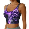 thumbnail image 2 of Pofeuu Purple Pattern White Tiger Print Sports Bra for Women Sexy Vest Yoga Running Gym Fitness Crop Bras Tops-Medium, 2 of 8