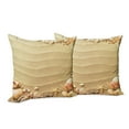 thumbnail image 6 of Ambesonne Beach Throw Pillow Cover 2 Pack, Sand with Sea Shells, 20", Sand Brown Coral, 6 of 6