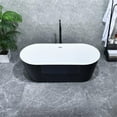 thumbnail image 3 of Kaprun 63" x 30" Acrylic Flatbottom Soaking Bathtub in Black with Drain/Overflow, 3 of 14