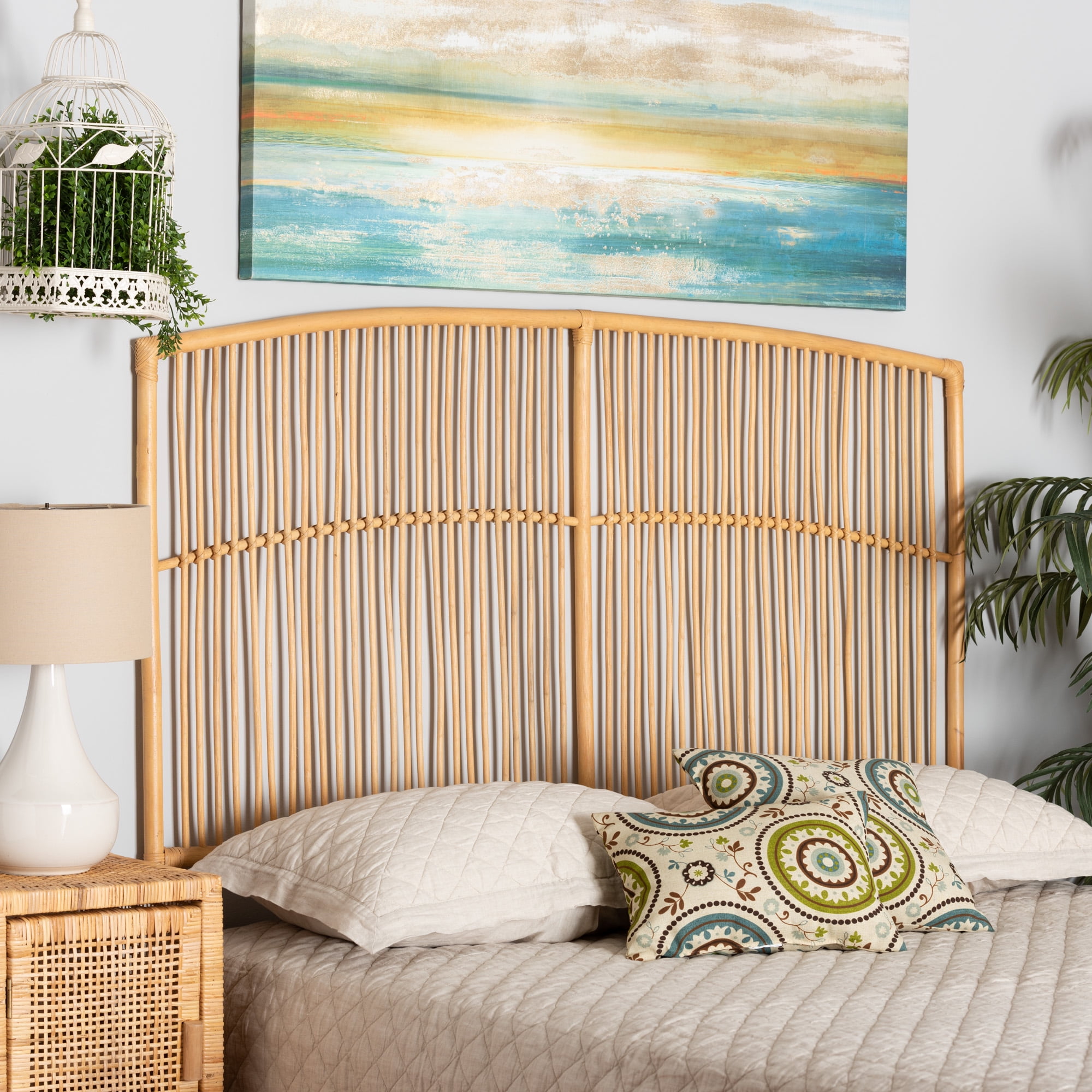 Rattan boho headboard discount