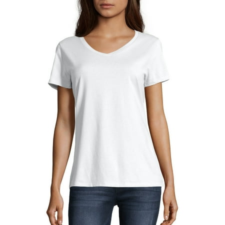 Women's Lightweight Short Sleeve V-neck T Shirt (The Best Plain White T Shirts)