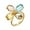 Colorful, variant on Crystal Flower Statement Ring for Women Multi-Color CZ Stones Bohemian Floral Ring Promise Engagement Rings Wedding Band Adjustable Fashion Jewelry