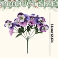 thumbnail image 3 of Artificial Pansy Bouquet European Style Flower Arrangement Home Decor For Living Room Dining Table Centerpiece, 3 of 5