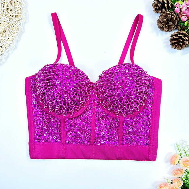 Tao Tao Women's Bustier Crop Top Mesh Corset Top Push Up