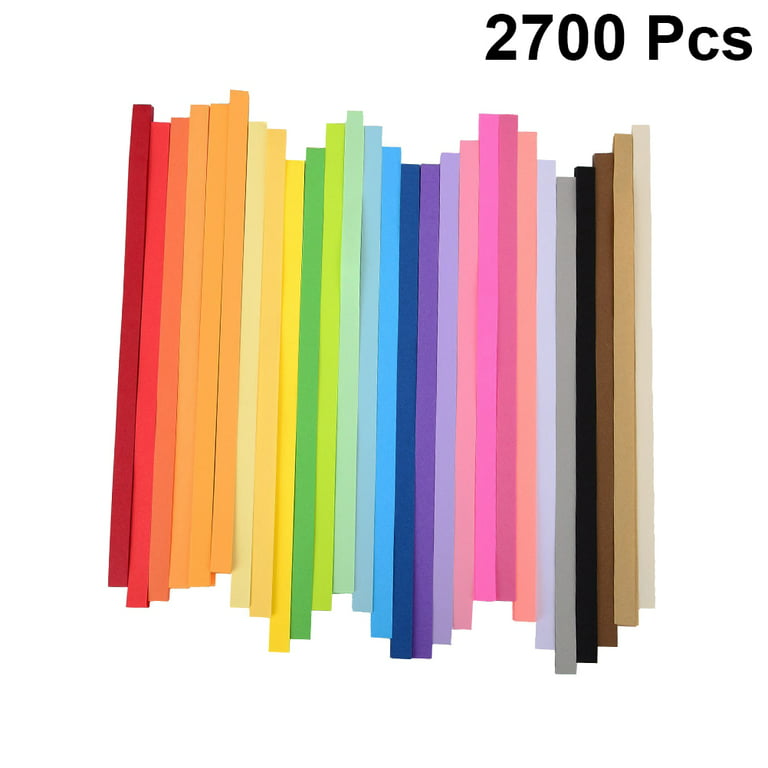 2700 Sheets Solid Color Origami Star Folding Paper Strips Pentagram Paper for DIY Craft(27 Colors), Size: 23.5x1x0.03cm